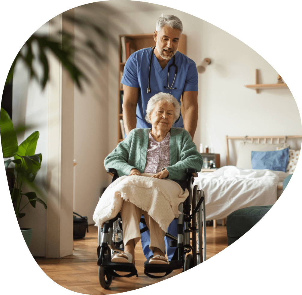 Axzons Homecare caregiver supporting a senior at home