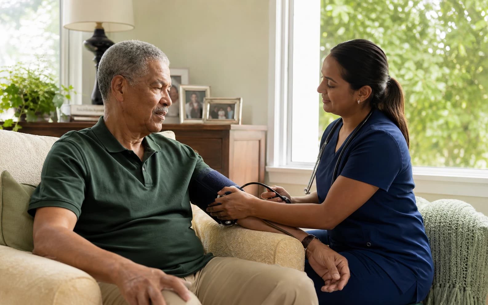 A private duty nurse providing calm one-to-one clinical support at home in Westchester County